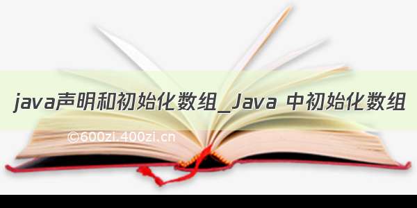 java声明和初始化数组_Java 中初始化数组