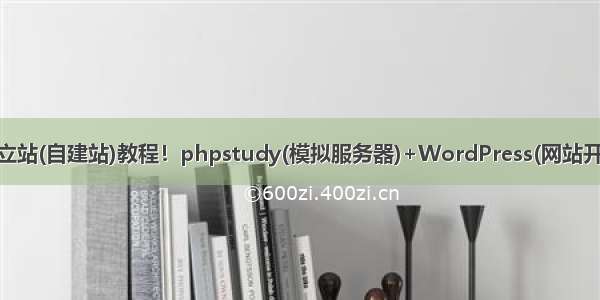 最全最详细独立站(自建站)教程！phpstudy(模拟服务器)+WordPress(网站开源软件)+主题