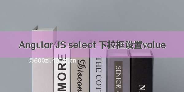 Angular JS select 下拉框设置value