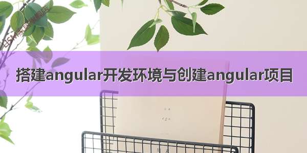 搭建angular开发环境与创建angular项目