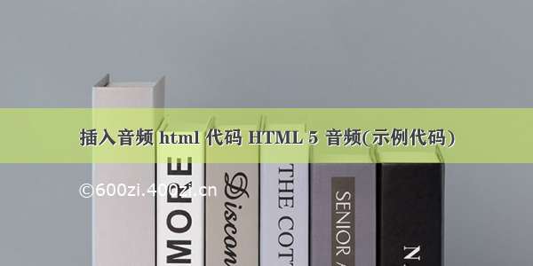 插入音频 html 代码 HTML 5 音频(示例代码)