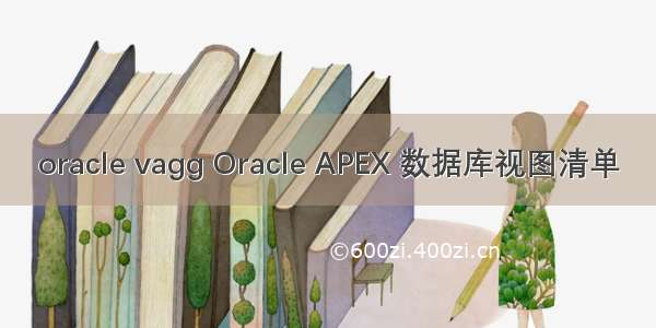 oracle vagg Oracle APEX 数据库视图清单