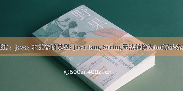 报错：java: 不兼容的类型: java.lang.String无法转换为int解决办法