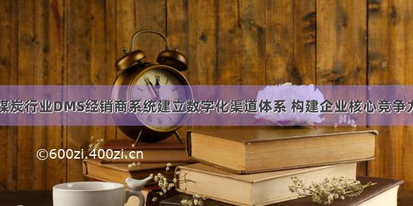 煤炭行业DMS经销商系统建立数字化渠道体系 构建企业核心竞争力