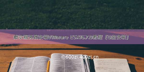 戴尔服务器安装VMware ESXI6.7.0教程（U盘安装）