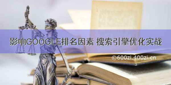 影响GOOGLE排名因素 搜索引擎优化实战