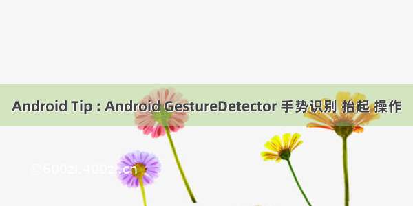 Android Tip : Android GestureDetector 手势识别 抬起 操作