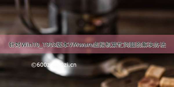 针对Win10_1903版本VMware虚拟机繁忙问题的解决办法