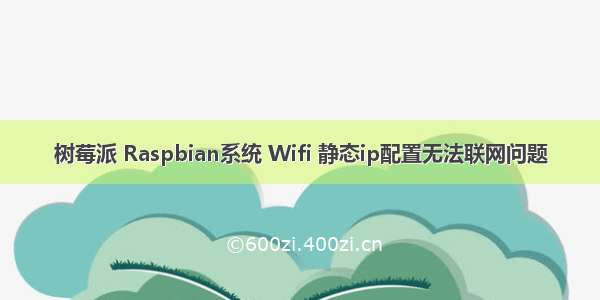 树莓派 Raspbian系统 Wifi 静态ip配置无法联网问题