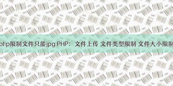 php限制文件只能jpg PHP：文件上传 文件类型限制 文件大小限制