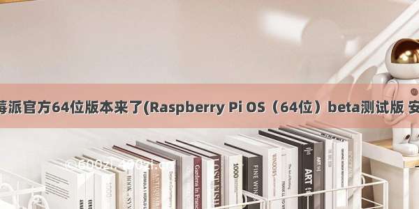 树莓派官方64位版本来了(Raspberry Pi OS（64位）beta测试版 安装)