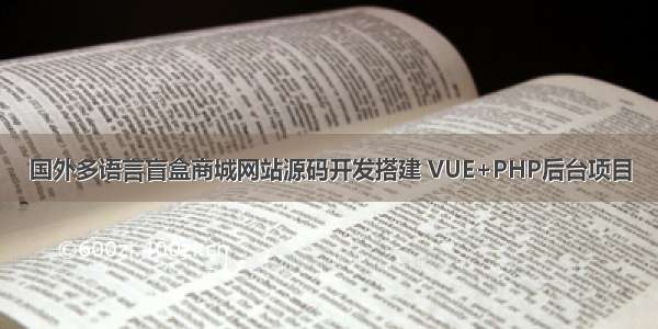 国外多语言盲盒商城网站源码开发搭建 VUE+PHP后台项目