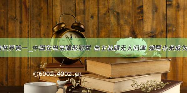 小米物联网世界第一_中国充电宝隐形冠军 自主品牌无人问津 却帮小米成为全球第一...