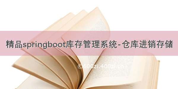 精品springboot库存管理系统-仓库进销存储