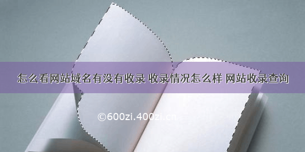 怎么看网站域名有没有收录 收录情况怎么样 网站收录查询