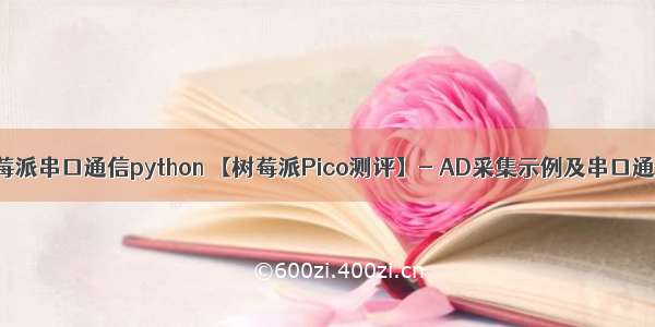 树莓派串口通信python 【树莓派Pico测评】- AD采集示例及串口通信