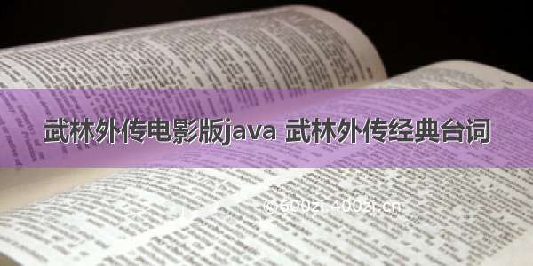 武林外传电影版java 武林外传经典台词