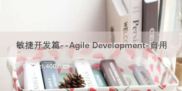 敏捷开发篇--Agile Development-自用