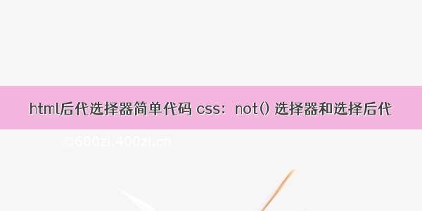 html后代选择器简单代码 css：not() 选择器和选择后代