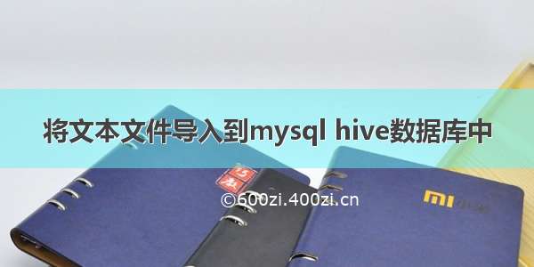 将文本文件导入到mysql hive数据库中