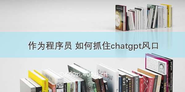 作为程序员 如何抓住chatgpt风口