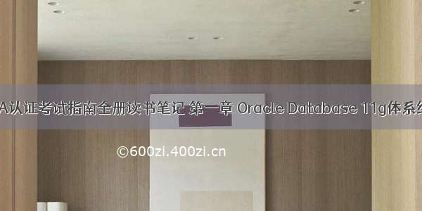 OCP/OCA认证考试指南全册读书笔记 第一章 Oracle Database 11g体系结构概述