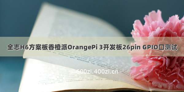全志H6方案板香橙派OrangePi 3开发板26pin GPIO口测试