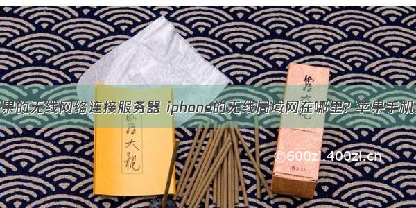 怎样打开苹果的无线网络连接服务器 iphone的无线局域网在哪里? 苹果手机无线局域网