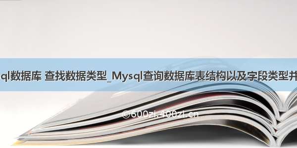 mysql数据库 查找数据类型_Mysql查询数据库表结构以及字段类型并展示