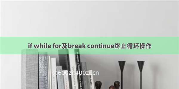 if while for及break continue终止循环操作