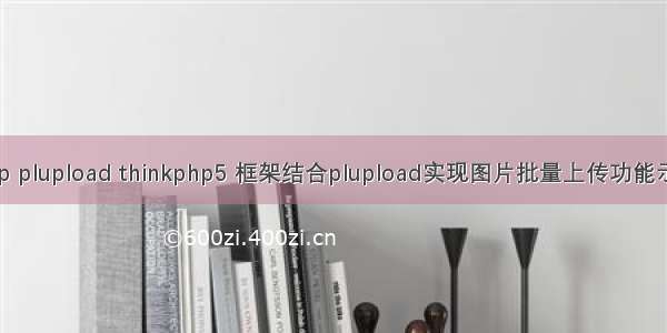 php plupload thinkphp5 框架结合plupload实现图片批量上传功能示例