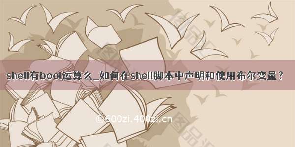 shell有bool运算么_如何在shell脚本中声明和使用布尔变量？