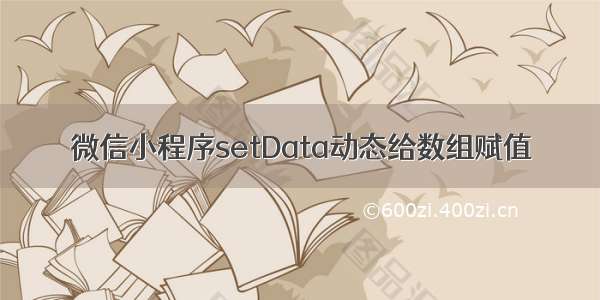 微信小程序setData动态给数组赋值