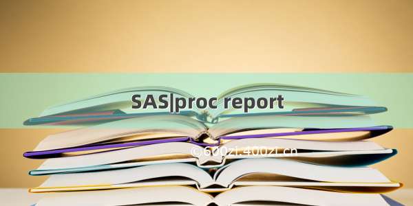 SAS|proc report