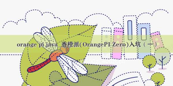 orange pi java_香橙派(OrangePI Zero)入坑（一）