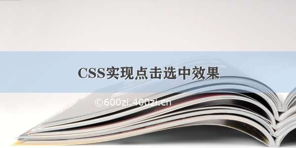 CSS实现点击选中效果