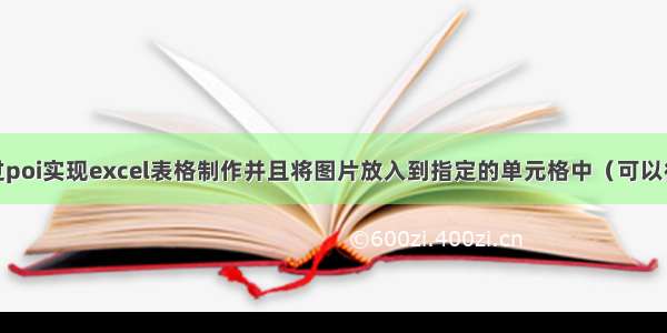 JAVA通过poi实现excel表格制作并且将图片放入到指定的单元格中（可以循环插入）