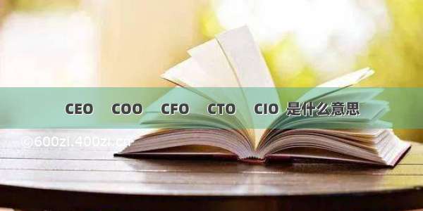 CEO     COO     CFO     CTO     CIO  是什么意思