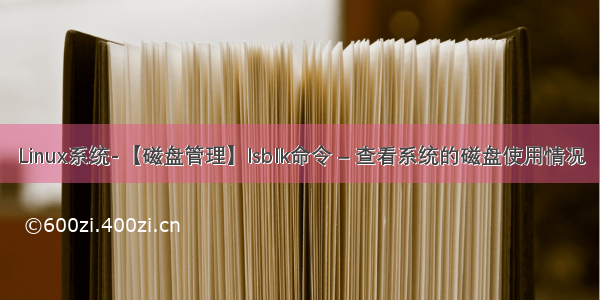 Linux系统-【磁盘管理】lsblk命令 – 查看系统的磁盘使用情况