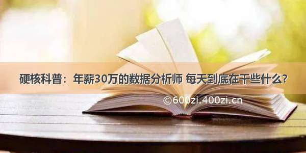 硬核科普：年薪30万的数据分析师 每天到底在干些什么？