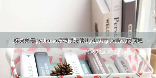 解决关于pycharm启动时持续Updating Indices的问题