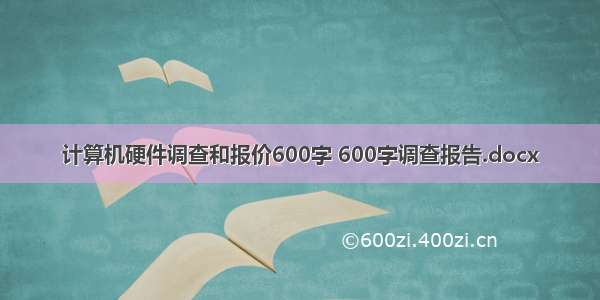 计算机硬件调查和报价600字 600字调查报告.docx