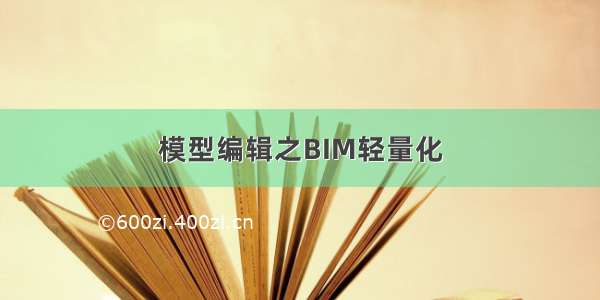 模型编辑之BIM轻量化