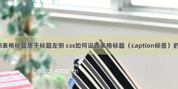 html表格标题居于标题左侧 css如何设置表格标题（caption标签）的位置