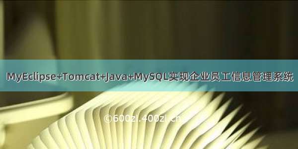 MyEclipse+Tomcat+Java+MySQL实现企业员工信息管理系统