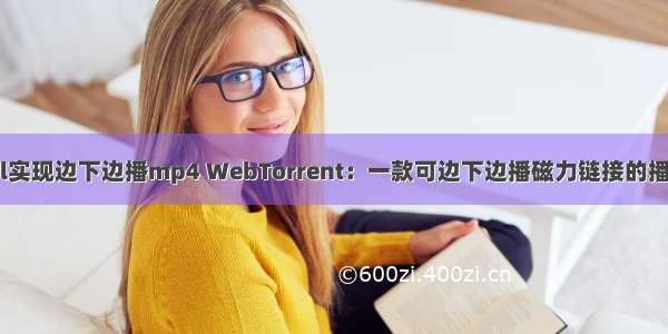 html实现边下边播mp4 WebTorrent：一款可边下边播磁力链接的播放器