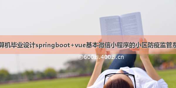 计算机毕业设计springboot+vue基本微信小程序的小区防疫监管系统