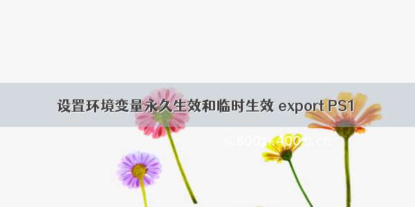 设置环境变量永久生效和临时生效 export PS1