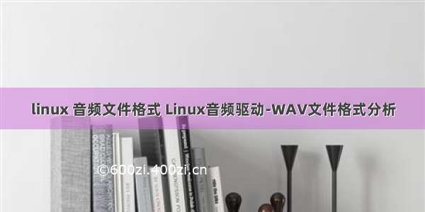 linux 音频文件格式 Linux音频驱动-WAV文件格式分析