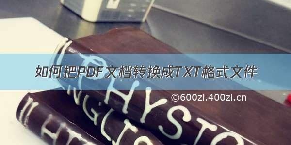 如何把PDF文档转换成TXT格式文件